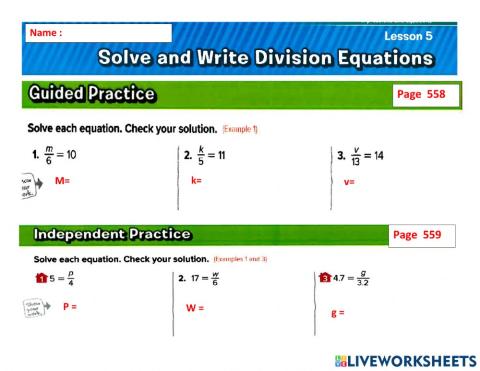 Division equations