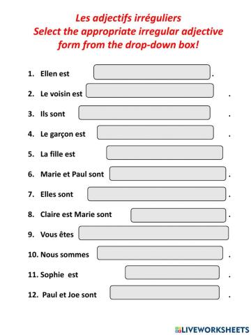 Irregulars adjectives