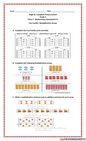 Multiplication Homework
