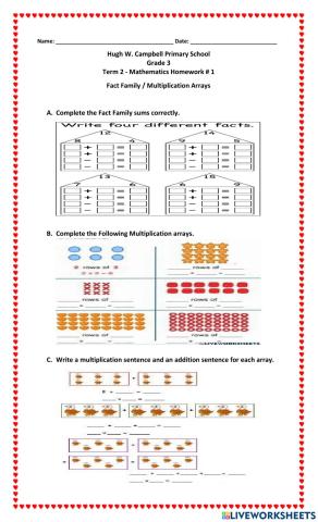 Multiplication Homework