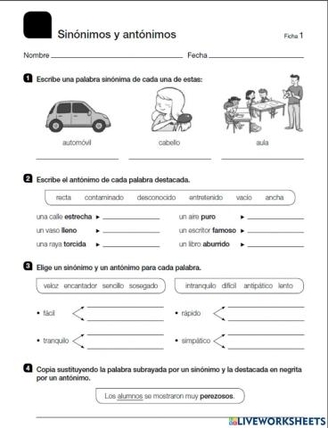Sinonimos y antónimos