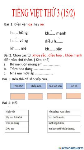 Tiếng Việt Thứ 3 ( 15-2)