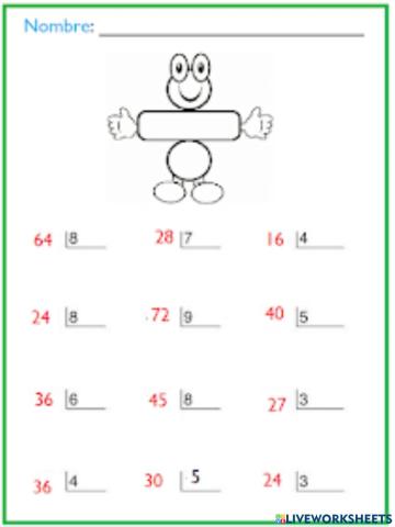 La división con 2 cifras