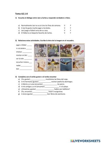 Aficiones y actividades diarias