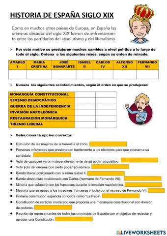 Historia españa siglo xix