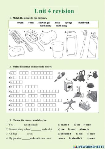 Unit 4 revision