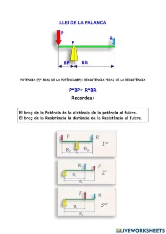 Exercicis llei de la palanca.