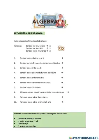 Aljebra - buruketak