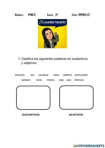 Sustantivos y adjetivos