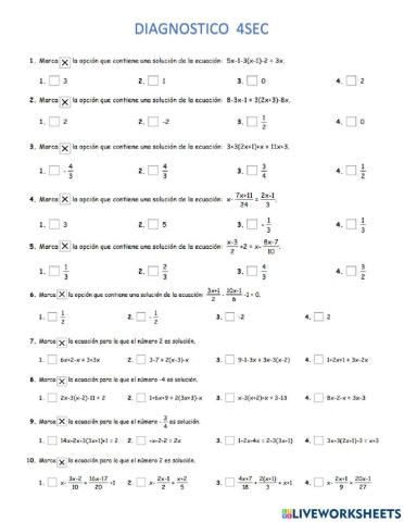 Ecuaciones de primer grado