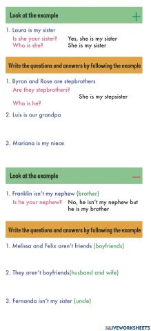 Possessive adjectives.Positive and negative.Questions and answers