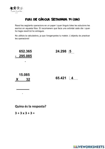 Full de càlcul 14 (OM)