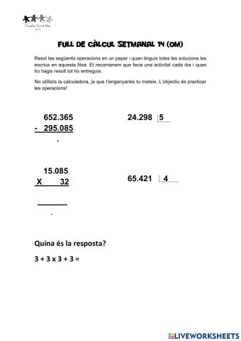 Full de càlcul 14 (OM)