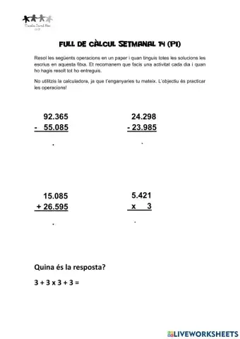 Full de càlcul 14 (PI)