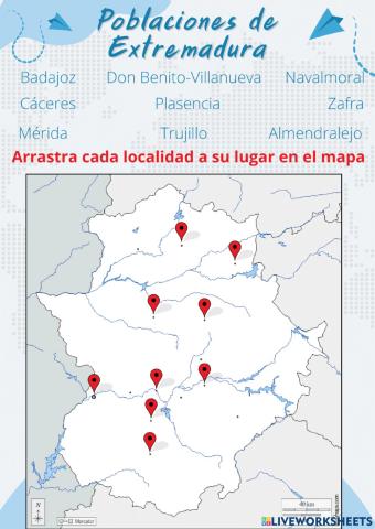 Poblaciones de Extremadura