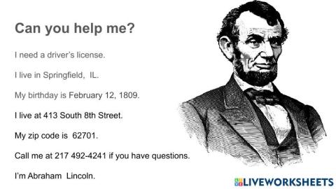 Drivers License -  Abe Lincoln