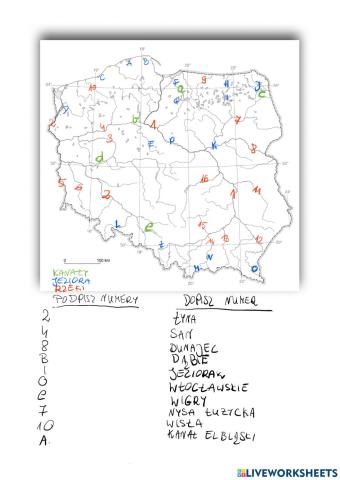Polska - wody powierzchniowe mapa