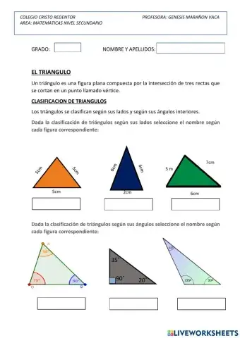 CLASIFICACION DE TRIANGULOS Y SUS PROPIEDADES