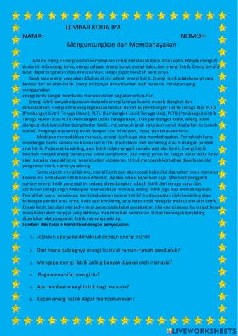 Lembar kerja IPA