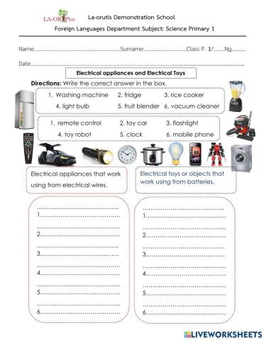 Electrical toys and appliances