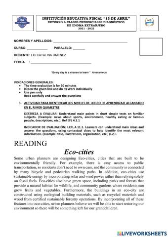 Diagnostic Evaluation