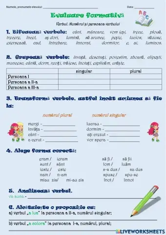 Verbul. Numărul și persoana