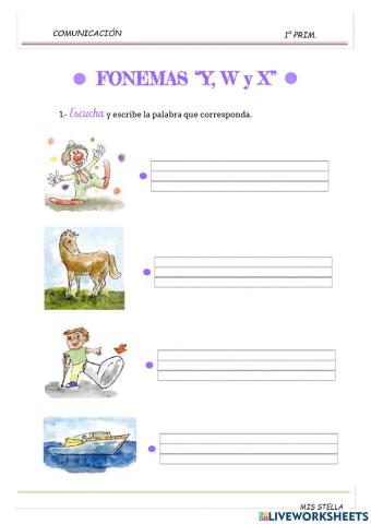 Fonemas Y, W y X