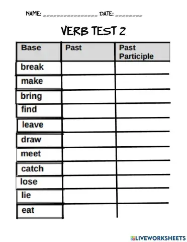 Irregular verbs 2