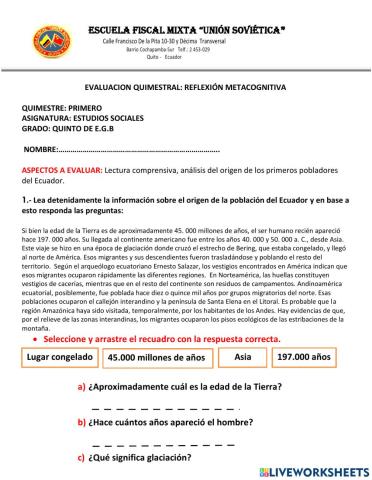 Evaluacion de estudios sociales