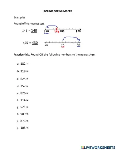 Round off numbers (3 digit) Year 4