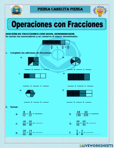 Operaciones de fracciones