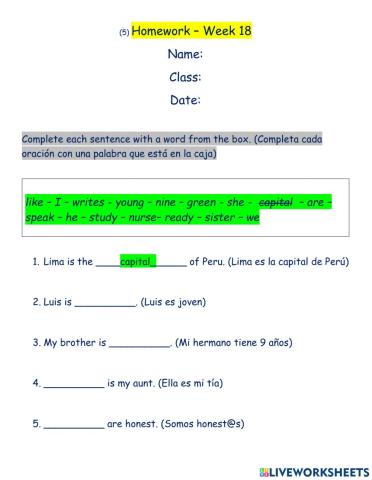 Types of Words (nouns, pronouns, verbs, adjectives)