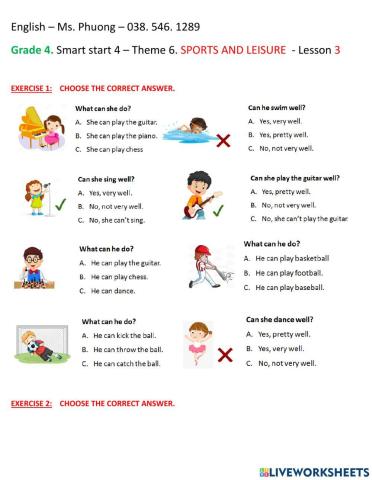 Theme 6. Sports lesson 3