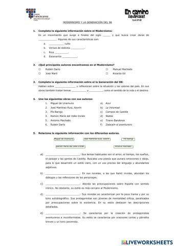 Modernismo y Generación del 98