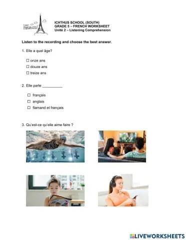 G5 French Listening Comprehension