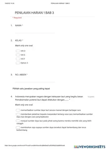 LEMBAR kERJA MANDIRI MURID