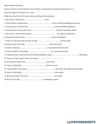 Ways of expressing future