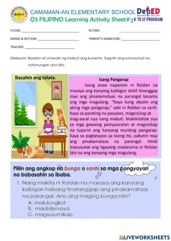 Q3 week 2 filipino learning act. sheet 2