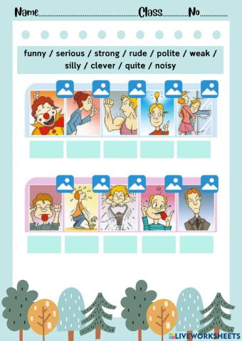 Character adjectives