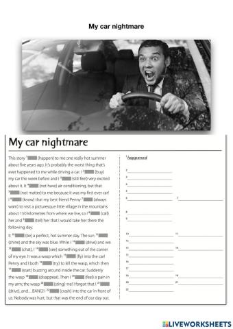 Narrative tenses - my car nightmare