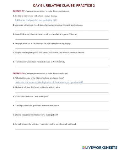 Day 51 G6 Relative clause practice