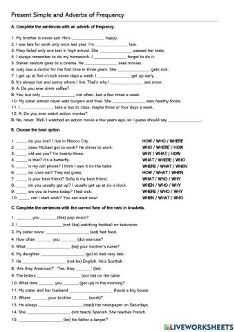 Adverbs of Frequency and Present Simple