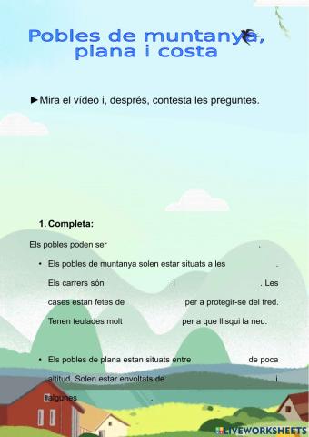 Pobles de muntanya, plana i costa