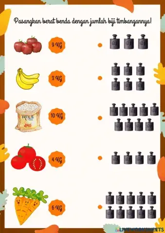 Pasangkan berat benda