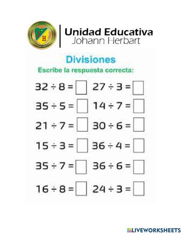 Ejercicios de DIvisiones