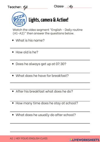 Daily Routine - Video