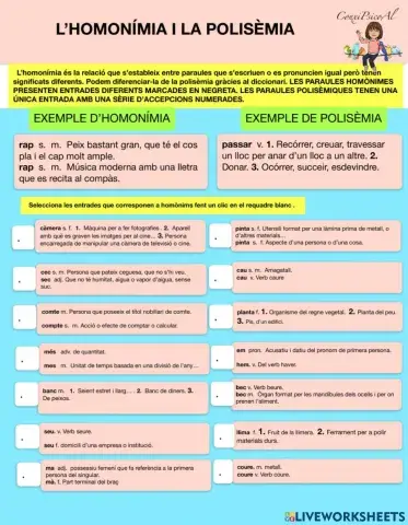 L’homonímia i la polisèmia