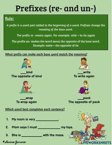 Prefixes (re- and un-)