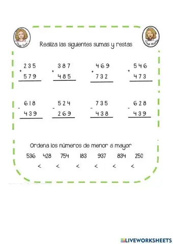 Sumas y restas con llevaba