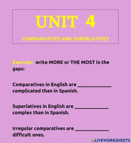 Separator - unit 4 - comparatives
